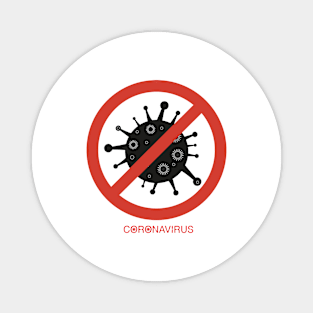 Black coronavirus sign Magnet